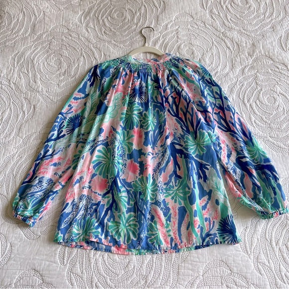 Lilly Pulitzer - Elsa Silk Top - Jet Stream In Multi Jet Stream - Picture 7 of 10